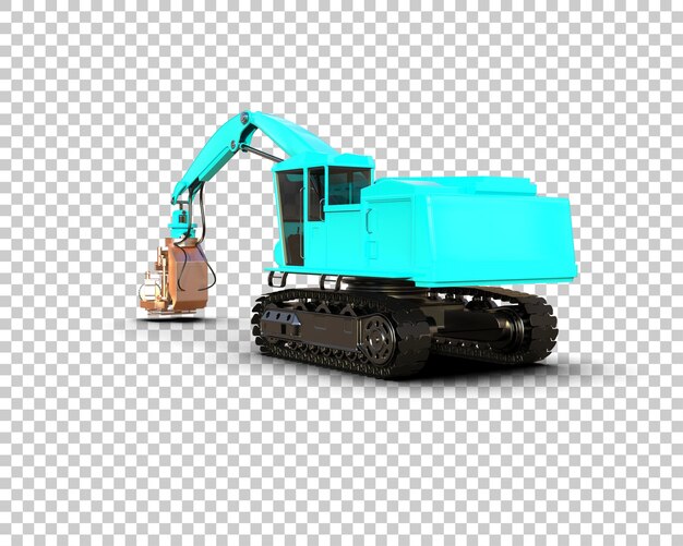 PSD tree cutting machine isolated on background 3d rendering illustration