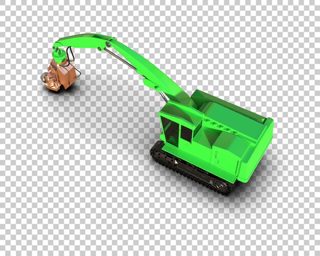 PSD tree cutting machine isolated on background 3d rendering illustration