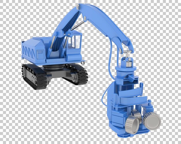 tree cutting machine on transparent background 3d rendering illustration