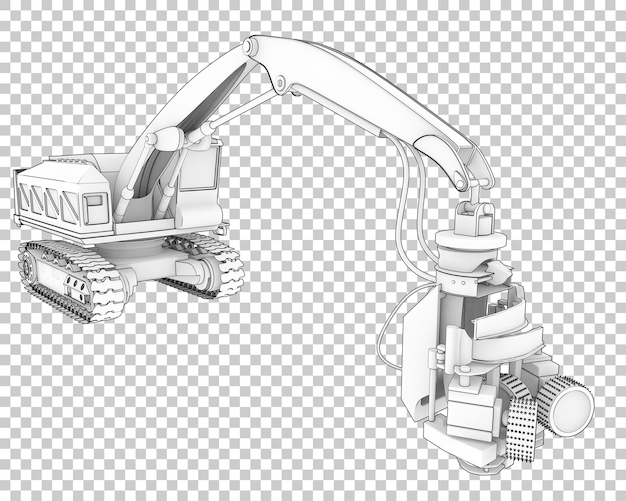 PSD Машина для резки дерева на прозрачном фоне 3d рендеринг иллюстрации