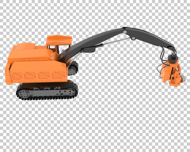 PSD tree cutting machine on transparent background 3d rendering illustration