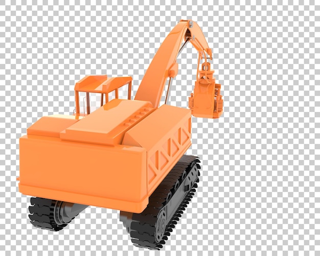Tree cutting machine on transparent background 3d rendering illustration