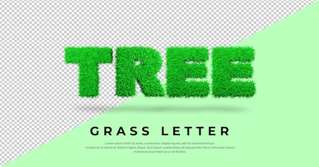 Tree grass letter effect rendering