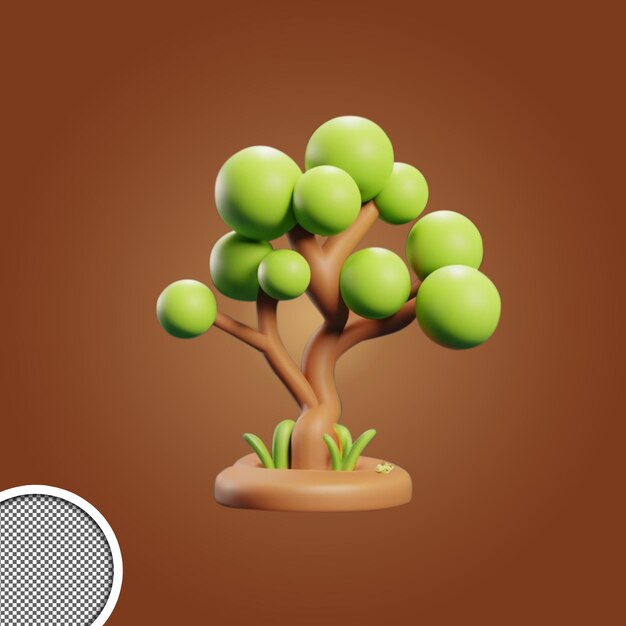 PSD tree icon 3d render