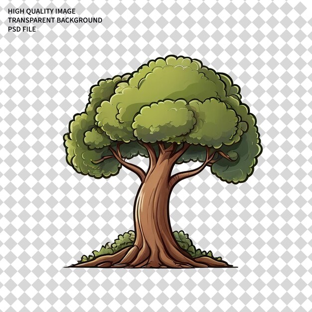 PSD tree isolated on white background psd png transparent background