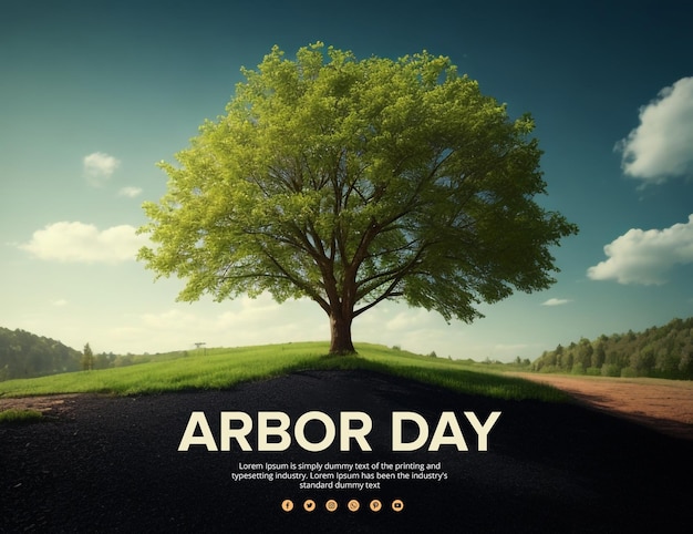 PSD tree planting celebration creative arbor day template