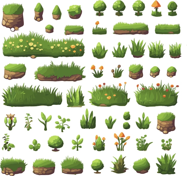 Premium psd tree sprite sheet