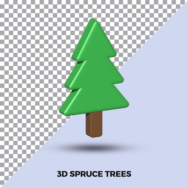 Tree spruce simple 3d rendering illustration icon isolated