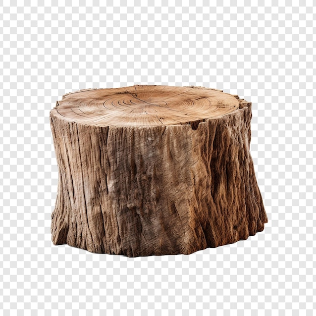 PSD a tree stump isolated on transparent background