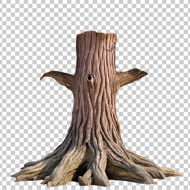 A tree stump isolated on transparent background