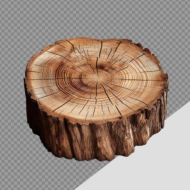 PSD tree stump png isolated on transparent background