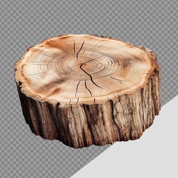 PSD tree stump png isolated on transparent background