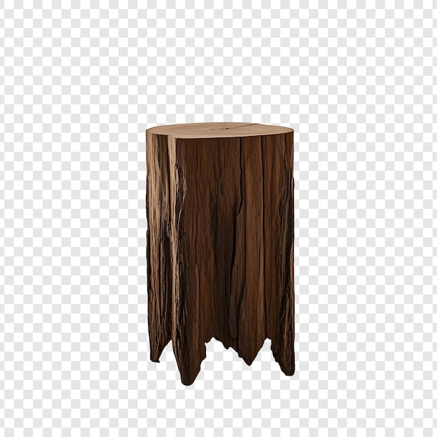 Tree stump side table isolated on transparent background