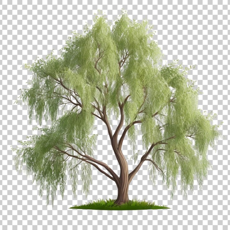 PSD a tree on a transparent background with a white background