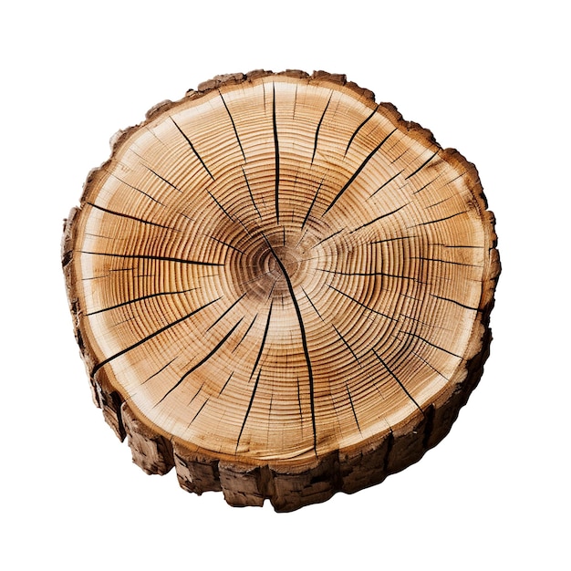 PSD tree trunk cross section isolated on the transparent background created with generative ai