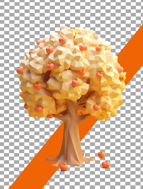 PSD a tree with apples and an orange slice on it