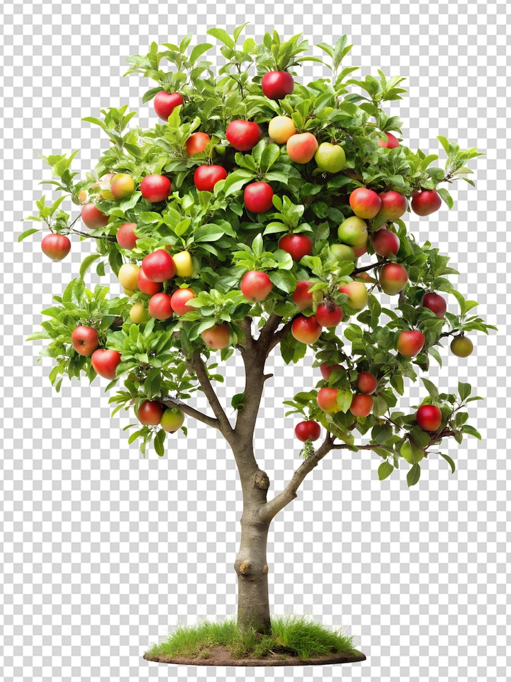 PSD a tree with apples and the word apple on it