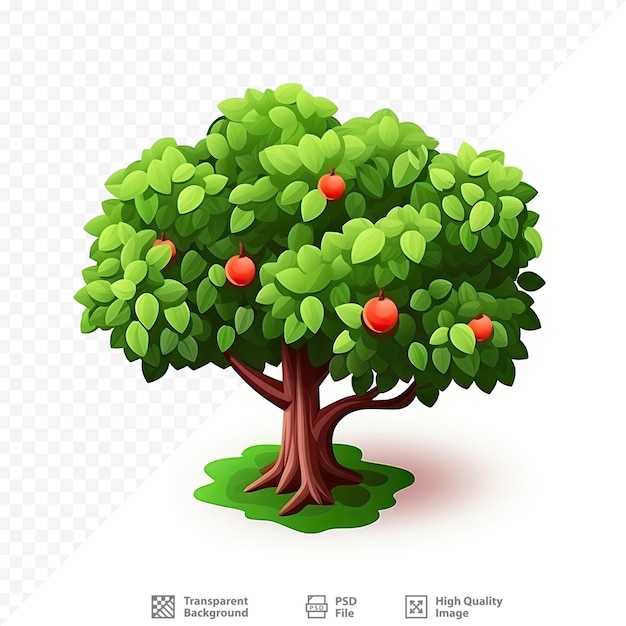 PSD a tree with apples and the words 