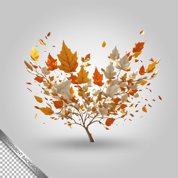 PSD un albero con foglie d'autunno su di esso e una foto di un albero