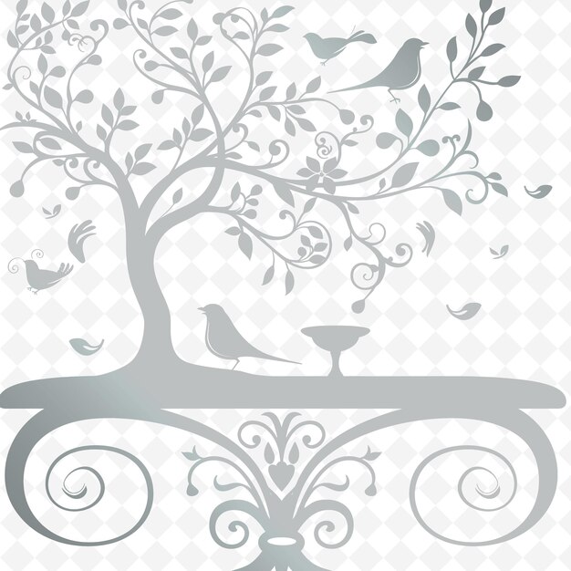 PSD a tree with birds and a bird on it