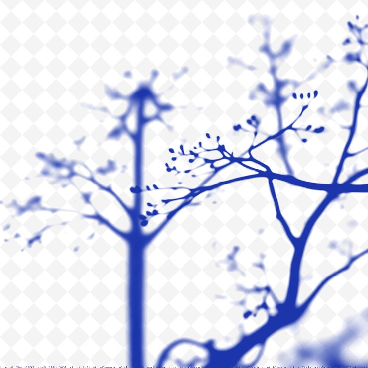 PSD a tree with a blue background and a white background with a blue bird on it