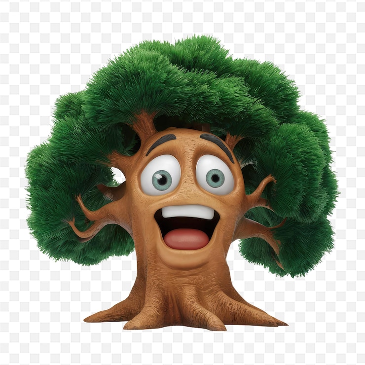 PSD a tree with a face that has a face on it