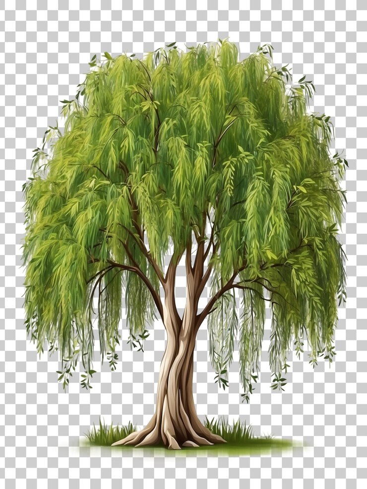 PSD a tree with green leaves isolated on transparent background