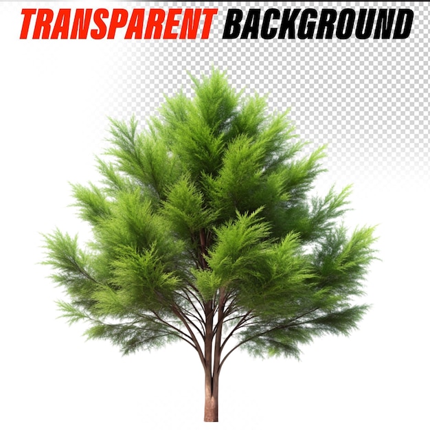 PSD a tree with green leaves on transparent background