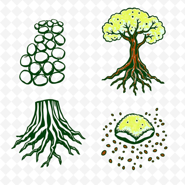 PSD a tree with green leaves and a white background with a tree in the middle