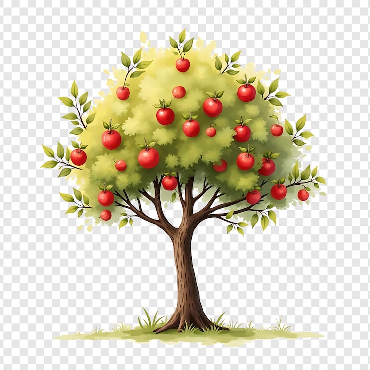 PSD a tree with red apples