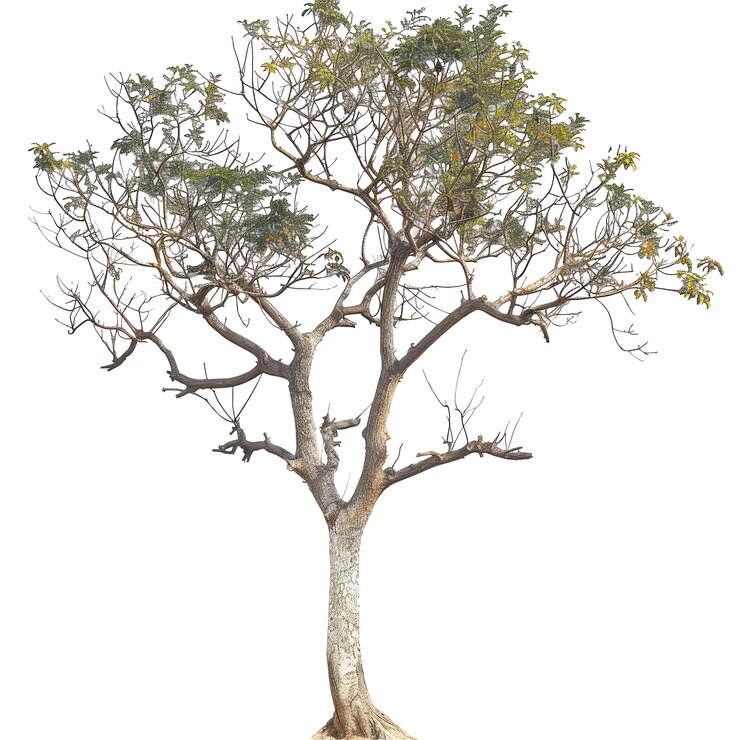 PSD a tree with a white background with a picture of a tree with a bird on it
