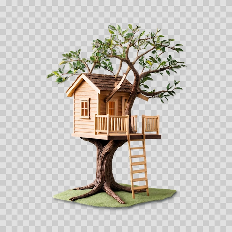PSD a treehouse that has a tree on it