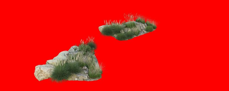 PSD деревья, цветы, трава, низкие кустарники, изображенные с помощью edsmax vray 6