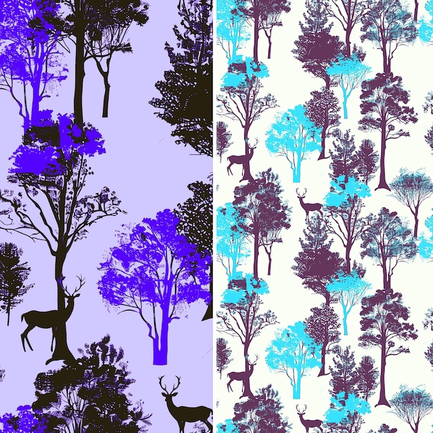 PSD the trees in the forest are purple and blue