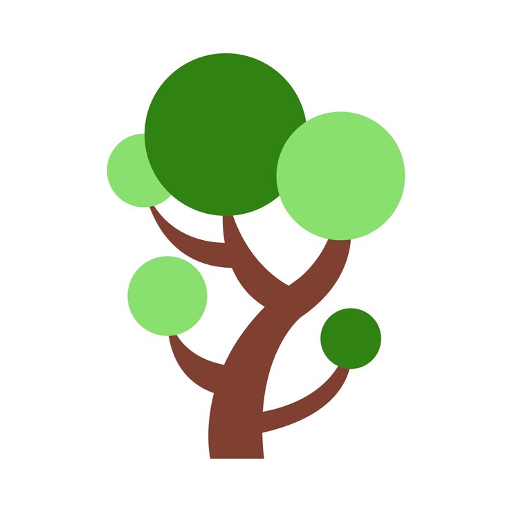 PSD trees illustration isolated