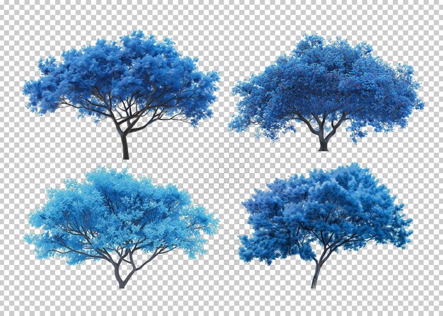 PSD trees isolated transparency background