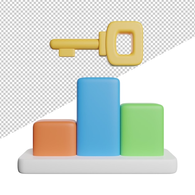 Trefwoorden insight report vooraanzicht 3d-rendering pictogram illustratie op transparante achtergrond