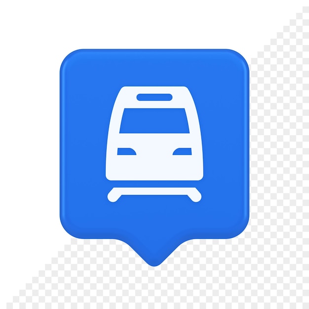Trein spoorweg metro locomotief knop spoor passagiersvervoer reizen 3d-realistische tekstballon pictogram