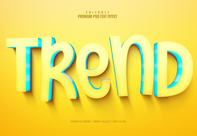 Trend 3d editable premium psd text effect