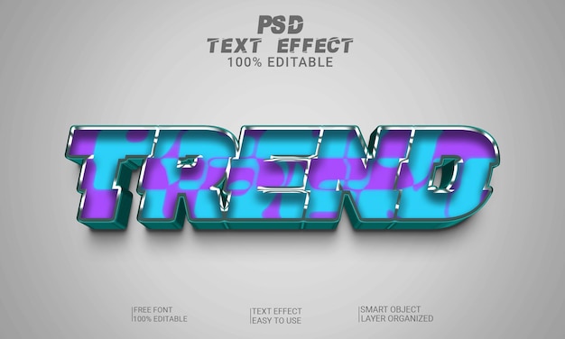 PSD trend 3d editable text effect style psd file