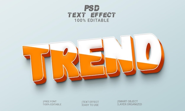 Trend 3d editable text effect