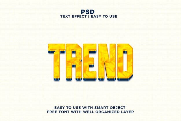 PSD trend 3d edytowalny efekt tekstowy photoshop styl psd z tłem