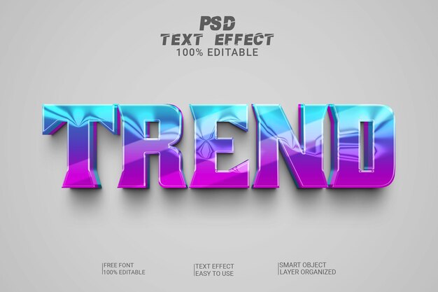 Trend 3d psd text effect