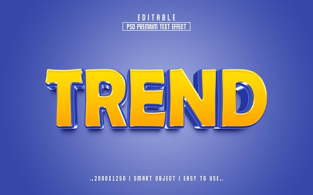 Trend 3D-stijl PSD-teksteffectsjabloon