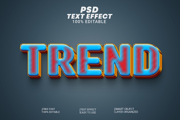 Trend 3d tekststijl psd bewerkbaar bestand
