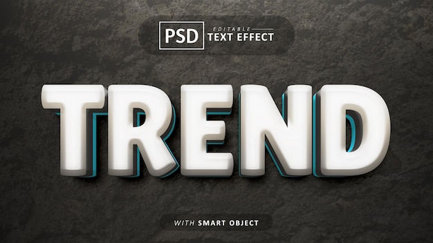 Редактируемый текстовый эффект trend 3d