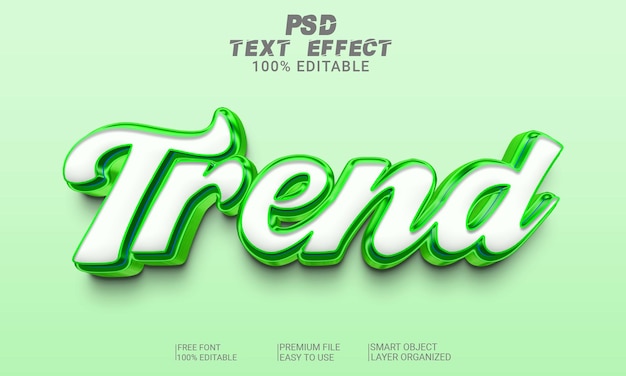 Trend 3D Text Effect PSD File