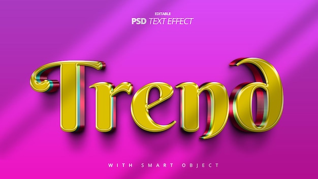 Trend golden 3d text effect template design