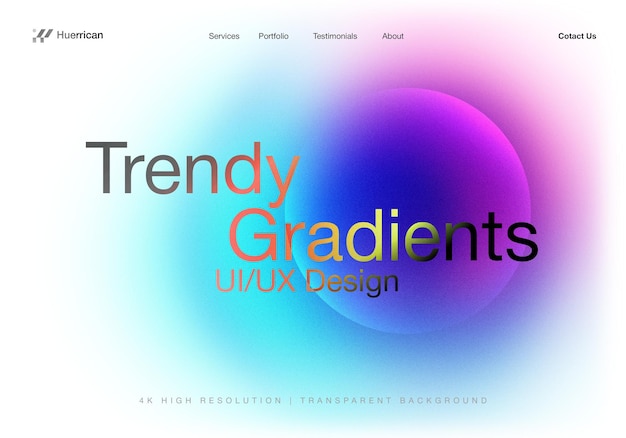 Trendikäs Gradient PSD -läpinäkyvä UI/UX-designiin