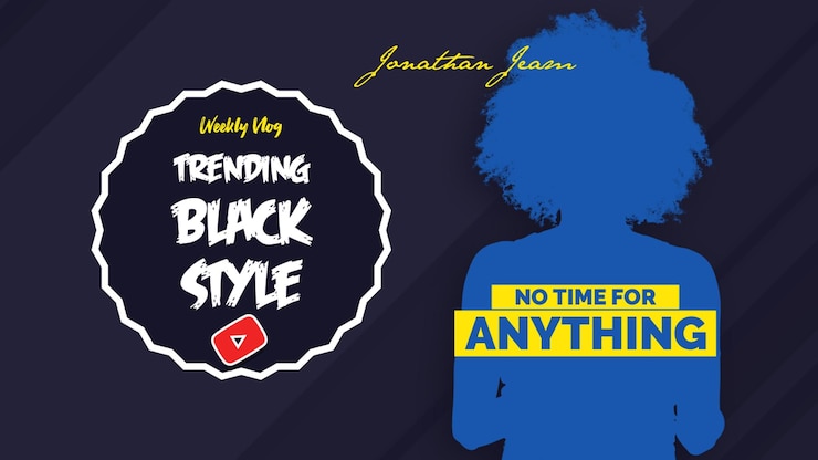 PSD trending black style - weekly vlog youtube thumbnail